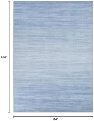 UERMEI 7x9 Washable Area Rug - Neutral Modern Abstract Living Room Rugs, Non-Slip Soft Large Indoor Floor Carpet for Bedroom Home Office & Under Dining Table Decor, Blue - Image 2