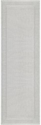 CAMILSON Easy Jute Rug 2x7, Indoor and Outdoor Off-White Runner Rug for Kitchen, Hallway and Entryway, Bordered Boho Woven Design, Easy-Cleaning, Washable Outside Carpet (2 x 7) - Image 2