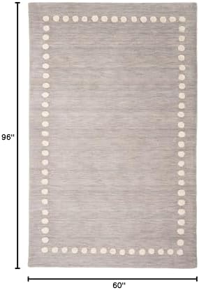 SAFAVIEH Kids Collection Area Rug - 5' x 8', Grey, Handmade Polka Dot Border Wool, Ideal for High Traffic Areas in Living Room, Bedroom (SFK802F) - Image 2
