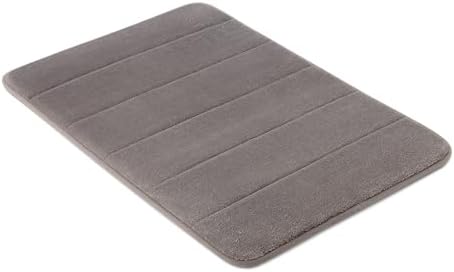 Amazon Basics Bath Mat for Bathroom, Absorbent Plush Memory Foam, Fast Dry Microfiber, Non-Slip, 17 x 24 Inches, Dark Gray by AmazonBasics