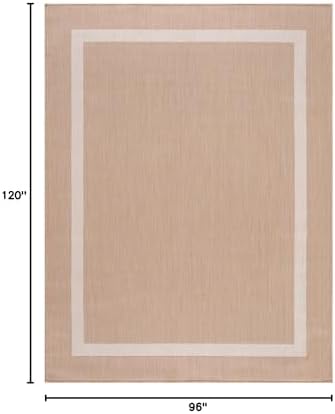 Luul Home Bordered Outdoor Rug 8x10 Washable Outside Carpet for Indoor Patio Porch Waterproof Easy Cleaning Non Shedding Area Rugs Beige 8 x 10 - Image 2