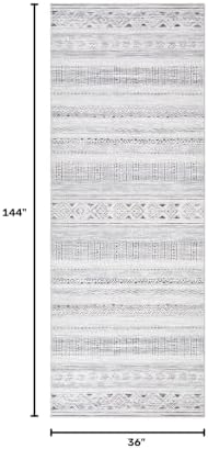 cotiled Hallway 3x10 Runner Rugs Washable Boho Rug Dark Grey - Image 2