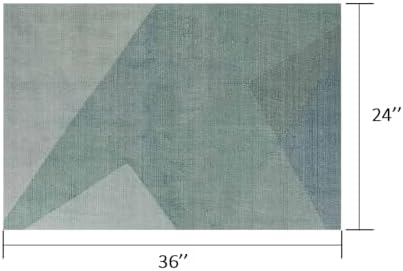 Geometric Gray 2x3 ft Sage Green Area Rug for Entryway Bathroom - Image 2