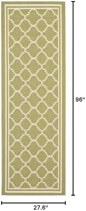 SAFAVIEH Courtyard Collection 2'3" x 8' Green/Beige CY6918 Trellis Indoor/ Outdoor Waterproof Easy Cleaning Patio Backyard Runner Rug - Image 4