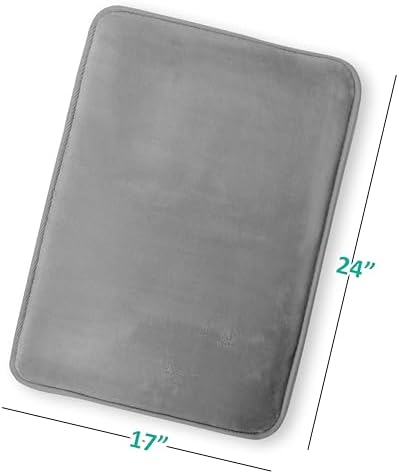 Clara Clark Bathroom Rugs, Velvet Memory Foam Bath Mat, Non-Slip Bath Rugs, Machine Wash, Dries Quickly, Ultra Soft Plush Bath Mats for Bathroom, 17 x 24, Grey - Image 3