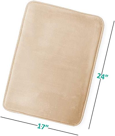 Clara Clark Bathroom Rugs, Velvet Memory Foam Bath Mat, Non-Slip, Machine Washable Bath Rugs - Dries Quickly, Ultra Soft Plush Bath Mats for Bathroom, 17 x 24, Cream - Image 3