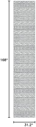 KUTA Long Hallway Runner Rug 2.6x14 Washable, Moroccan Vintage Beige Boho - Image 2