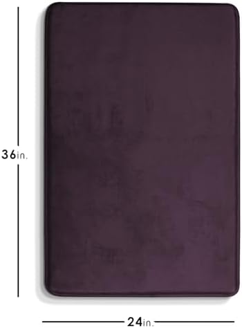 Clara Clark Bathroom Rugs, Velvet Memory Foam Bath Mat, Non-Slip Bath Rugs, Machine Wash, Dries Quickly, Ultra Soft Plush Bath Mats for Bathroom, 24 x 36, Dark Purple - Image 2