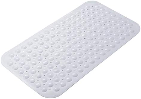 AmazerBath Bath Tub Mat, Medium Size 27.6 x 15 Inches Non-Slip Shower Mats with Suction Cups and Drain Holes, Bathtub Mats Bathroom Mats Machine Washable (White) by AmazerBath