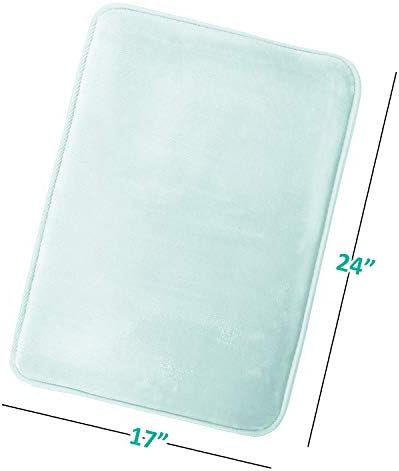Clara Clark Bathroom Rugs, Velvet Memory Foam Bath Mat, Non-Slip, Machine Washable Bath Rugs - Dries Quickly, Ultra Soft Plush Bath Mats for Bathroom, 17 x 24, Light Blue - Image 3
