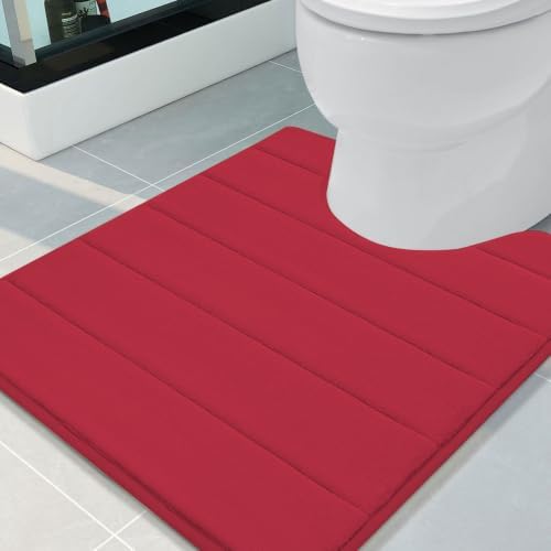 Buganda Memory Foam U-Shaped Toilet Rugs 24 x 20, Absorbent Bathroom mat by Buganda