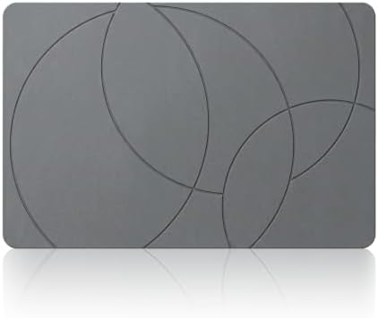 Stone Bath Mat, 16 x 24 Inch, Gray, Curved Line Design - Image 2