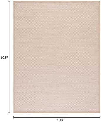 SAFAVIEH Natural Fiber Square Rug 9' Textured, Marble & Linen NF143B - Image 2