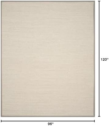 SAFAVIEH Natural Fiber Area Rug 8x10 Large Textured, Marble & Khaki NF143E - Image 2