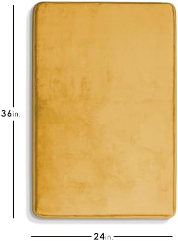 Clara Clark Bathroom Rugs, Velvet Memory Foam Bath Mat, Non-Slip Bath Rugs, Machine Wash, Dries Quickly, Ultra Soft Plush Bath Mats for Bathroom, 24 x 36, Camel Gold - Image 2