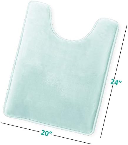 Clara Clark Bathroom Rugs, Velvet Memory Foam Bath Mat, Non-Slip, Machine Washable Bath Rugs - Dries Quickly, Ultra Soft Plush Bath Mats for Bathroom, 20 x 24, Light Blue - Image 5