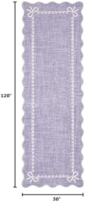 GarveeHome Scalloped Hallway Runner Rug 2.5x10 Non Slip Bedroom Rugs,Purple - Image 2