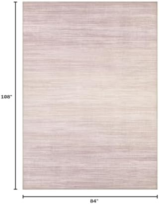 UERMEI 7x9 Washable Area Rug - Neutral Modern Abstract Living Room Rugs, Non-Slip Soft Large Indoor Floor Carpet for Bedroom Home Office & Under Dining Table Decor, Soft Pink - Image 2