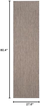 SAFAVIEH Courtyard Outdoor Runner Rug 2'3"x6'7", Brown & Beige CY8022-36321 - Image 2