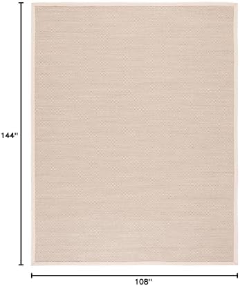 SAFAVIEH Natural Fiber Area Rug 9x12 Large Sisal Textured, Marble NF143C - Image 2