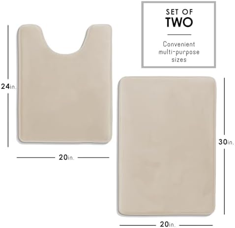 Clara Clark Bathroom Rugs, Velvet Memory Foam Bath Mat, Non-Slip Bath Rugs, Machine Wash, Dries Quickly, Ultra Soft Plush Bath Mats for Bathroom, - Image 2