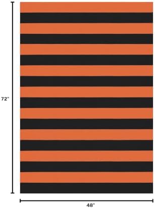 KILOCOCO 4x6 ft Fall Striped Woven Orange Rugs Halloween Front Door Rug - Image 2