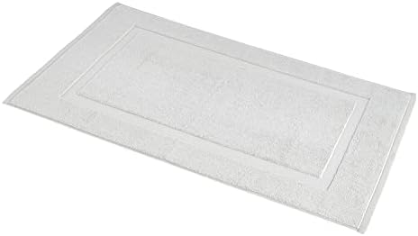 Amazon Basics Banded Bathroom Bath Rug Mat, 100% Cotton, 31 x 20 inches, Soft Silver by AmazonBasics