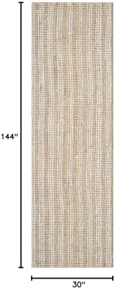 SAFAVIEH Natural Fiber Runner Rug 2'6"x12', Jute Knotted Grey NF447K - Image 2