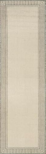 nuLOOM Asha Light Grey Bordered Indoor/Outdoor Runner Rug, 2' x 8' - Image 3
