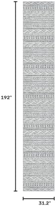 KUTA Long Hallway Runner Rug 2.6x16 Washable, Moroccan Vintage Beige Boho - Image 2