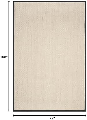 SAFAVIEH Natural Fiber Area Rug 6x9, Sisal Textured Marble & Black NF143A - Image 2