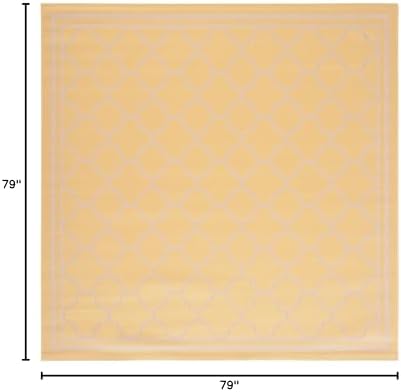SAFAVIEH Washable Rug Outdoor Courtyard Collection - 6'7" Square, Gold & Beige, Non-Shedding & Easy Cleaning, Ideal for Patio, Backyard, Mudroom (CY6918-30621) - Image 5