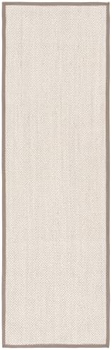 SAFAVIEH Natural Fiber Runner Rug 2'6"x20' Textured, Marble & Khaki NF143E - Image 2