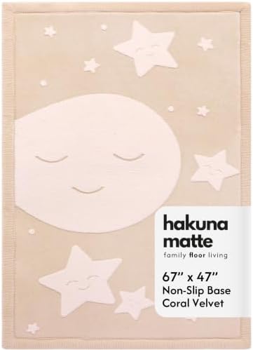 Hakuna Matte CloudRise Baby Play Mat for Floor 47" x 67" Moon & Stars by HakunaMatte