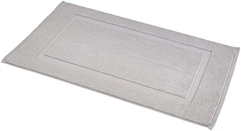 Amazon Basics Banded Bathroom Bath Rug Mat, Machine Washable, 100% Cotton, 31" x 20", Light Gray by AmazonBasics