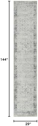 Morebes Vintage Rugs Runners for Hallways 12ft, Washable Long Kitchen Runner Rug Non-Slip, Soft Gray Distressed Indoor Floor Carpet for Entryway Laundry Room Office Foyer(2.5x12, Gray) - Image 2