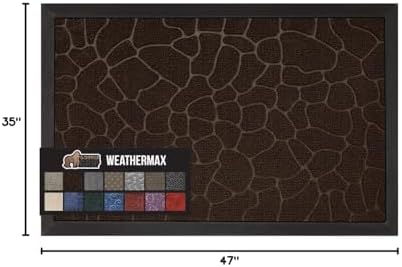 GORILLA GRIP WeatherMAX Door Mat, Indoor Outdoor, 47x35, Dark Brown Pebble - Image 2