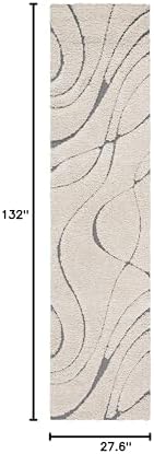SAFAVIEH Florida Shag Runner Rug 2'3"x11', Soft Cream & Grey SG471-1180 - Image 2