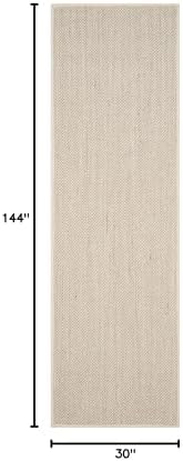SAFAVIEH Natural Fiber Runner Rug 2'6"x12' Sisal Textured, Marble NF143C - Image 2
