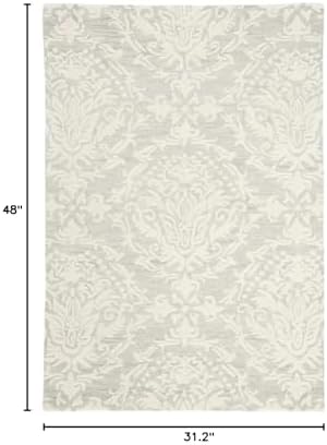 SAFAVIEH Blossom Collection Accent Rug - 2'6" x 4', Sage & Ivory, Handmade Wool, Ideal for High Traffic Areas in Entryway, Living Room, Bedroom (BLM107C) - Image 2