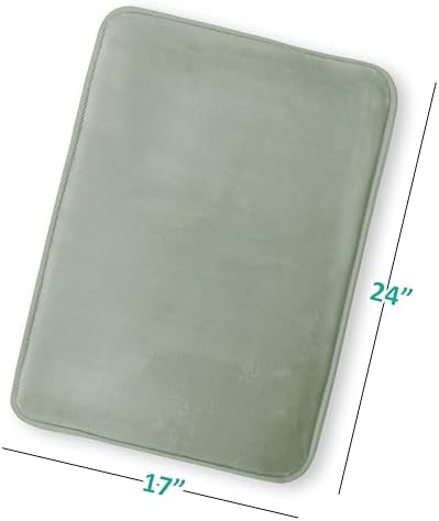 Clara Clark Bathroom Rugs, Velvet Memory Foam Bath Mat, Non-Slip Bath Rugs, Machine Wash, Dries Quickly, Ultra Soft Plush Bath Mats for Bathroom, 17 x 24, Ice Green - Image 3