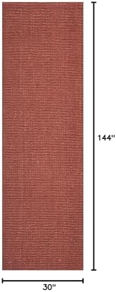 SAFAVIEH Natural Fiber Runner Rug 2'6"x12', Jute Knotted Rust NF447C - Image 2