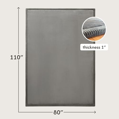 Hakuna Matte CloudSoft Baby Play Mat for Floor 80" x 110" Dark Gray - Image 2