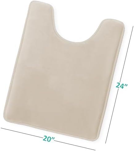 Clara Clark Bathroom Rugs, Velvet Memory Foam Bath Mat, Non-Slip Bath Rugs, Machine Wash, Dries Quickly, Ultra Soft Plush Bath Mats for Bathroom, 20 x 24, Linen - Image 3