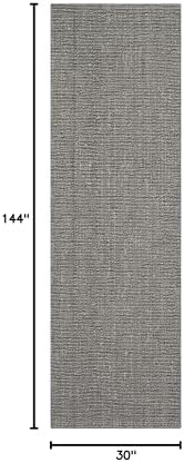 SAFAVIEH Natural Fiber Runner Rug 2'6"x12' Jute Knotted, Light Grey NF447G - Image 2