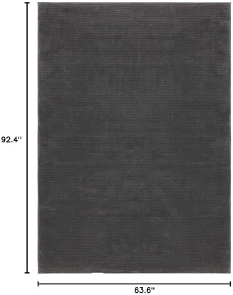 SAFAVIEH Revive Collection Area Rug - 5'3" x 7'7", Charcoal, Solid Design, Non-Shedding & Easy Care, Ideal for High Traffic Areas in Living Room, Bedroom (REV102H) - Image 2