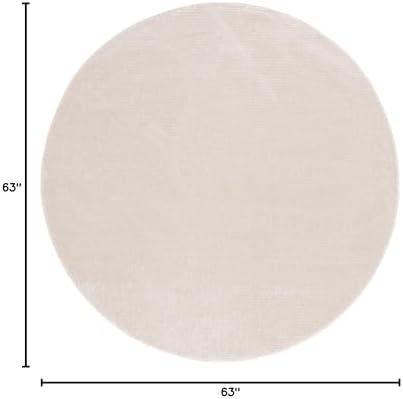 SAFAVIEH Revive Collection Area Rug - 5'3" Round, Beige, Non-Shedding & Easy to Clean, Ideal for Living Room, Bedroom, Dining Space (REV102B) - Image 3