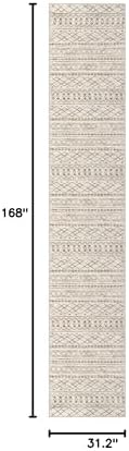 KUTA Boho Long Runners for Hallways 2.6x14 ft Moroccan Beige Washable - Image 2