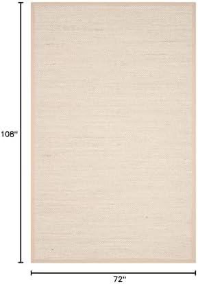 SAFAVIEH Natural Fiber Area Rug 6x9 Textured, Marble & Linen NF143B - Image 2