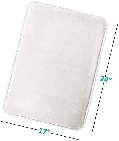 Clara Clark Bathroom Rugs, Velvet Memory Foam Bath Mat, Non-Slip, Machine Washable Bath Rugs - Dries Quickly, Ultra Soft Plush Bath Mats for Bathroom, 17 x 24, Solid White - Image 3